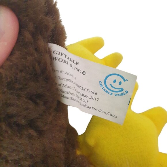 Giftable World American Bald Eagle 12.5" Plush Soft Brown White Wild Birds Toy - Picture 6 of 8